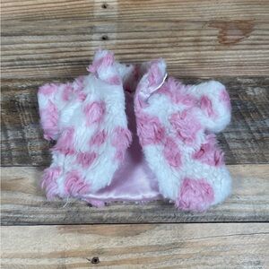 Berkeley Designs Teddy Bear Pink White Fur Coat Soft Plush Top OS Jacket VINTAGE